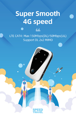Modem sans fil à bande large mobile mobile portatif du routeur 4G 150Mbps MIFI de WIFI