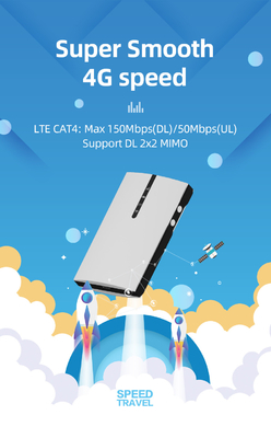 150Mbps routeur mobile à grande vitesse du point névralgique 4G Lte pour la batterie du voyage 2100mAh